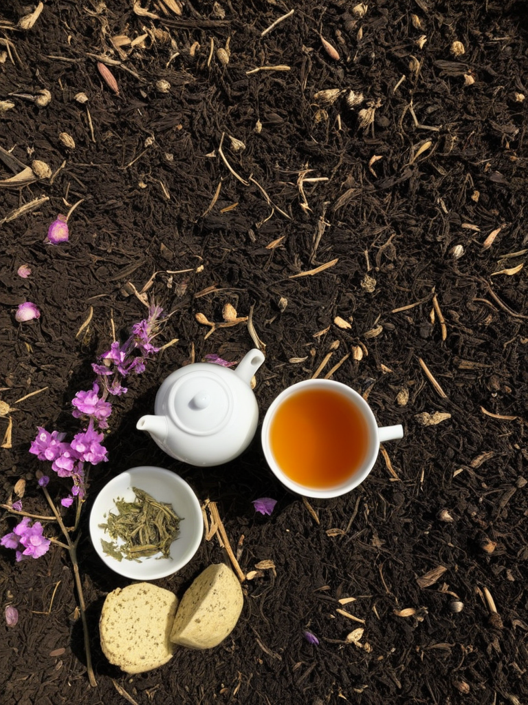 Homme de 45 ans profitant d'une tasse de tisane avec un sourire en coin