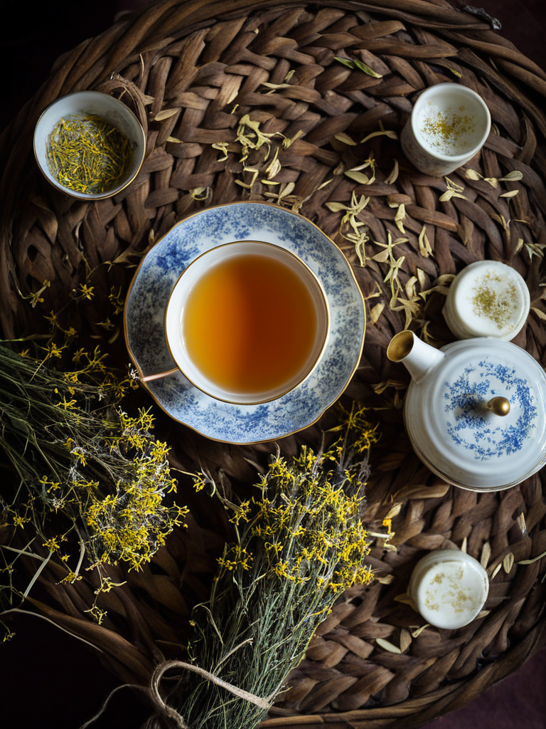 Un homme de 45 ans prenant une tasse de tisane avec un sourire malicieux